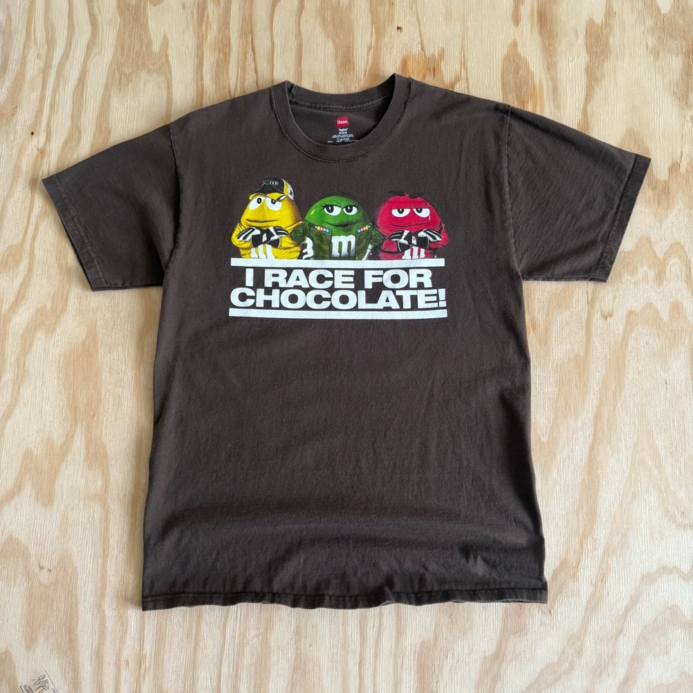 M&M’s Racing Chocolate Crew 18 Graphic T Shirt Brown Size M Vintage